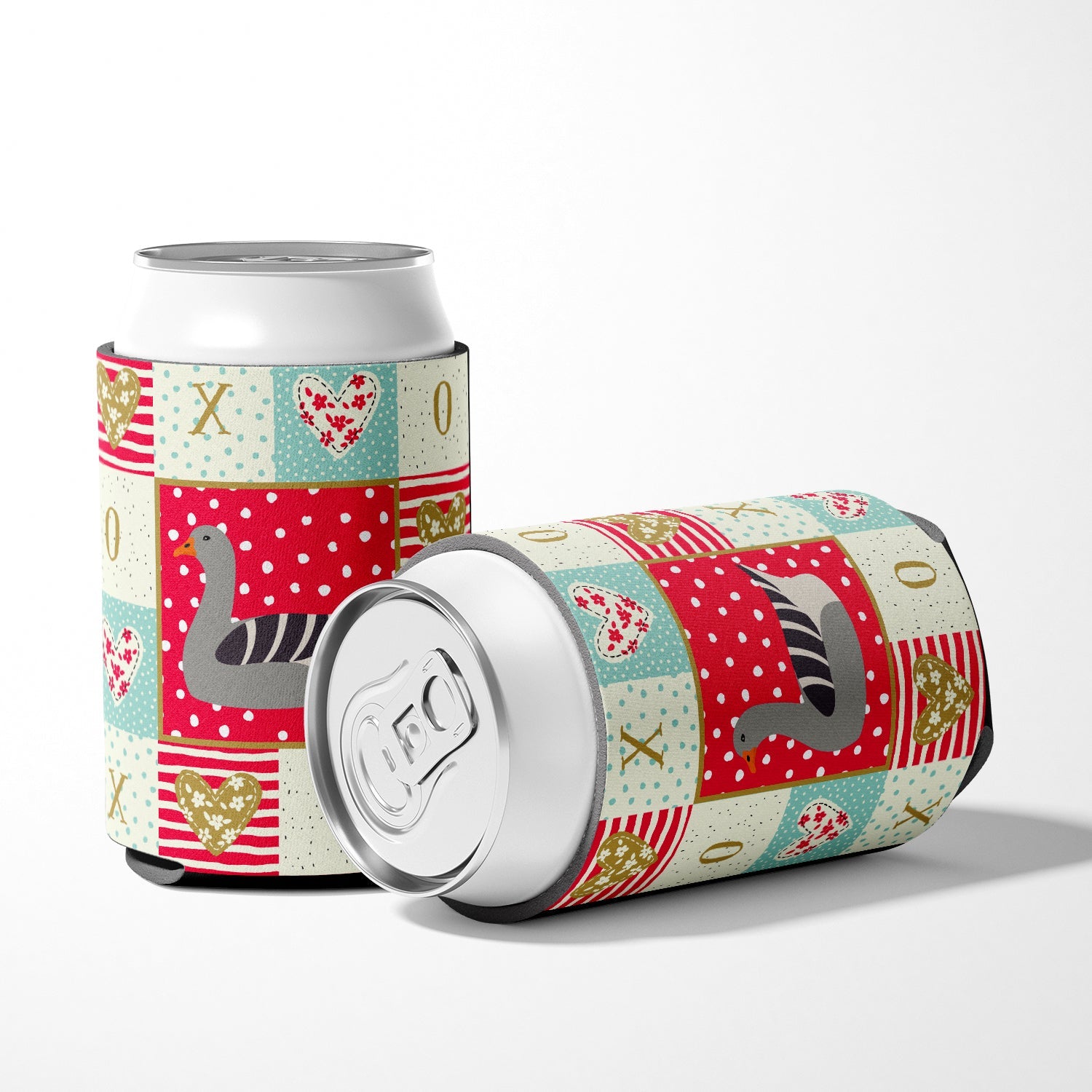 Pilgrim Goose Love Can or Bottle Hugger Cooler Sleeve for Standard 12 oz Cans, Insulated Foam Beer & Soda Can Hugger Reusable