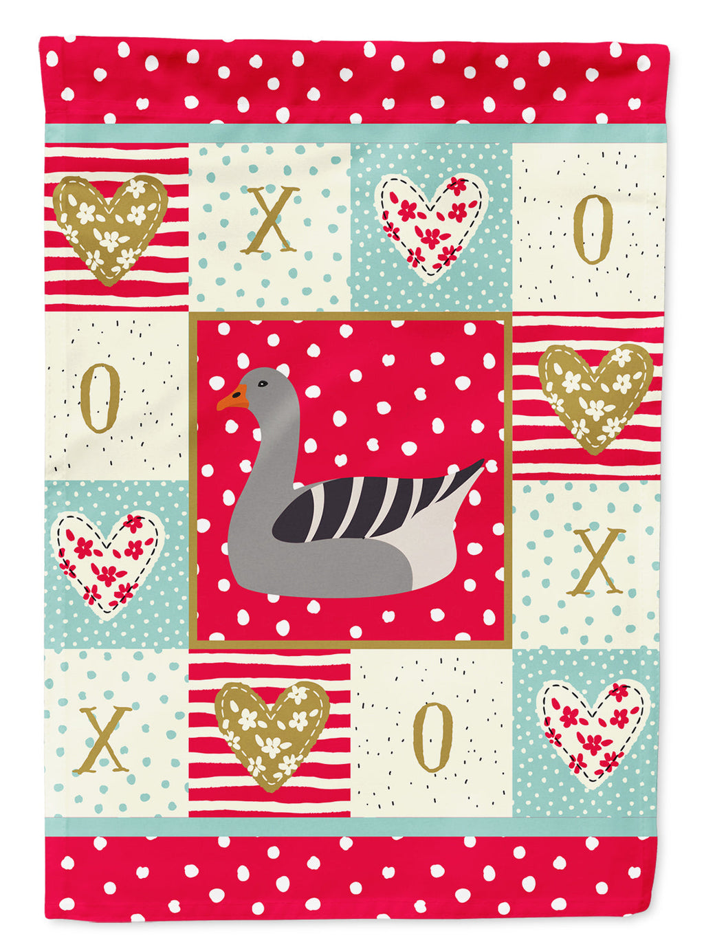 Pilgrim Goose Love House Flag 28x40 Porch Sleeve Pole Decorative Outside Yard Banner Artwork Wall Hanging, Polyester