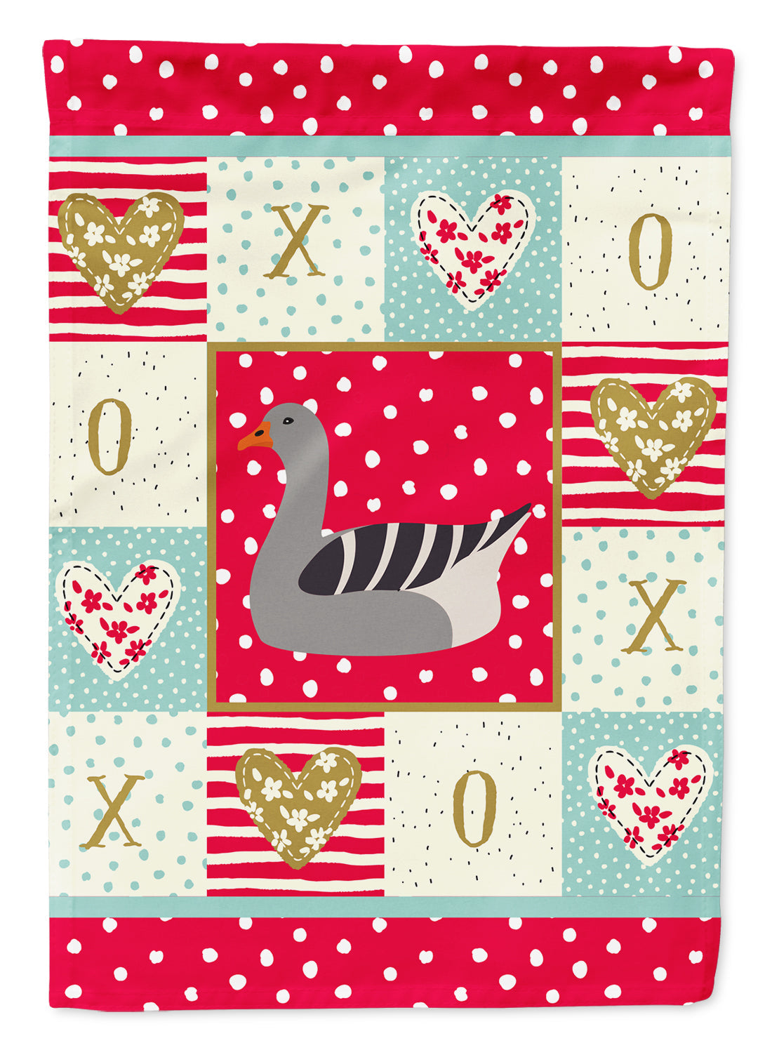 Pilgrim Goose Love House Flag 28x40 Porch Sleeve Pole Decorative Outside Yard Banner Artwork Wall Hanging, Polyester