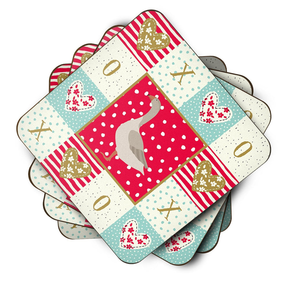 Steinbacher Goose Love Foam Coasters Set of 4 Cup Coasters for Indoor Outdoor, Tabletop Protection, Anti Slip, Mouse pad Material