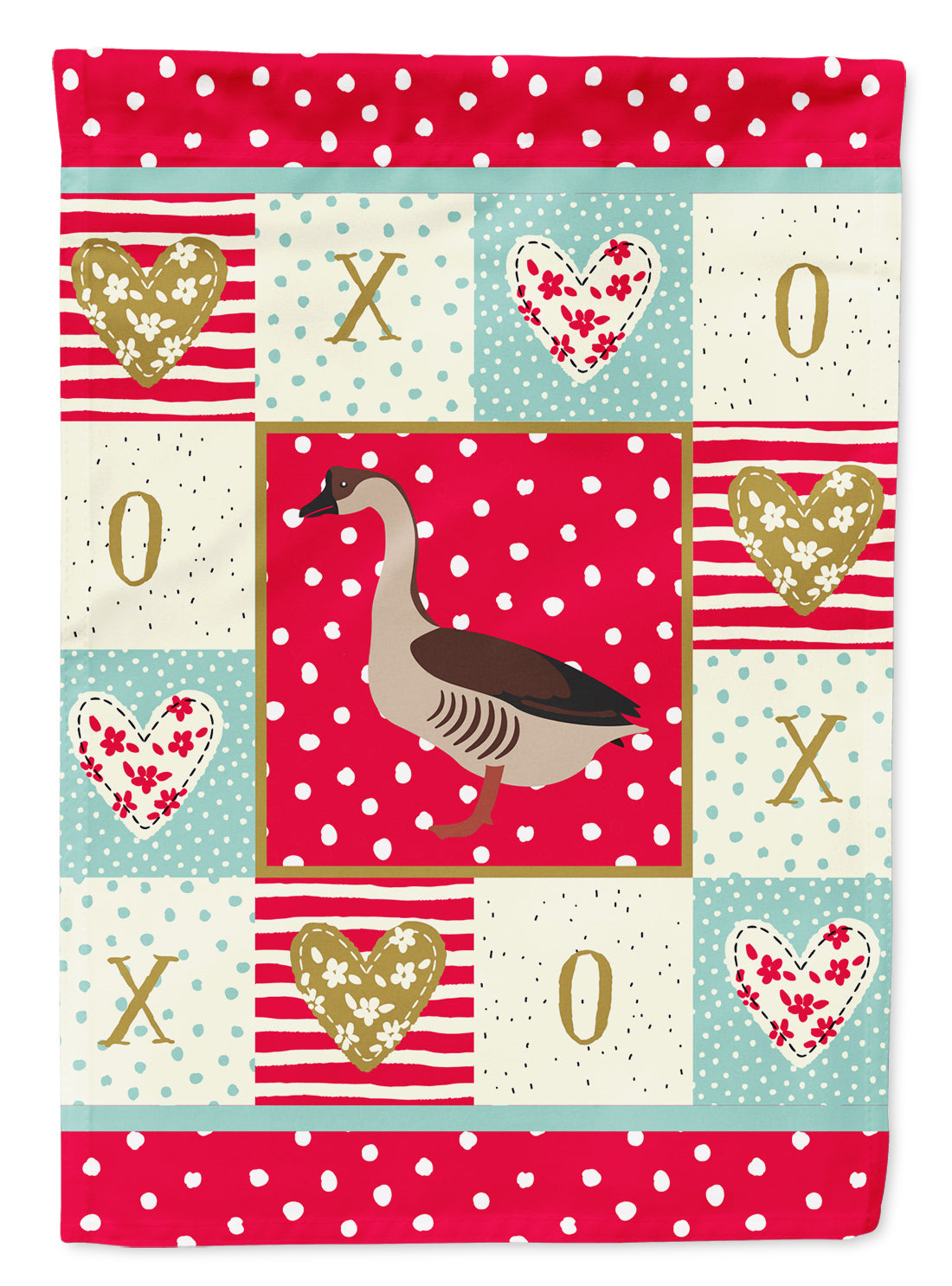 Chinese Goose Love House Flag 28x40 Porch Sleeve Pole Decorative Outside Yard Banner Artwork Wall Hanging, Polyester