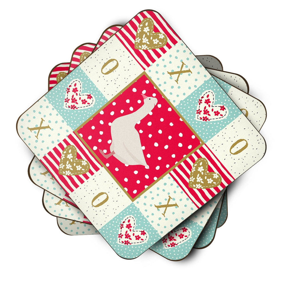 Roman Goose Love Foam Coasters Set of 4 Cup Coasters for Indoor Outdoor, Tabletop Protection, Anti Slip, Mouse pad Material