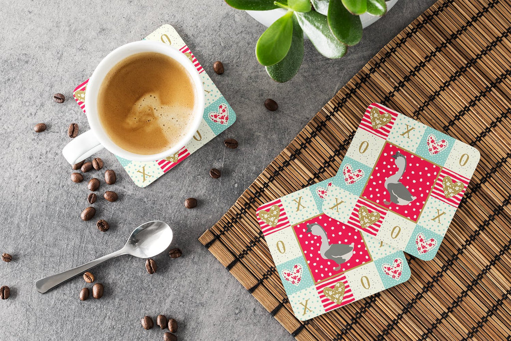 African Goose Love Foam Coasters Set of 4 Cup Coasters for Indoor Outdoor, Tabletop Protection, Anti Slip, Mouse pad Material