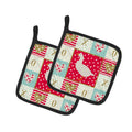 Shire Horse Love Pot Holder Set of 2 Heat Resistant Quilted Hot Pads 7.5 x 7.5 Inch, Insulated Kitchen Trivets for Cooking & Baking