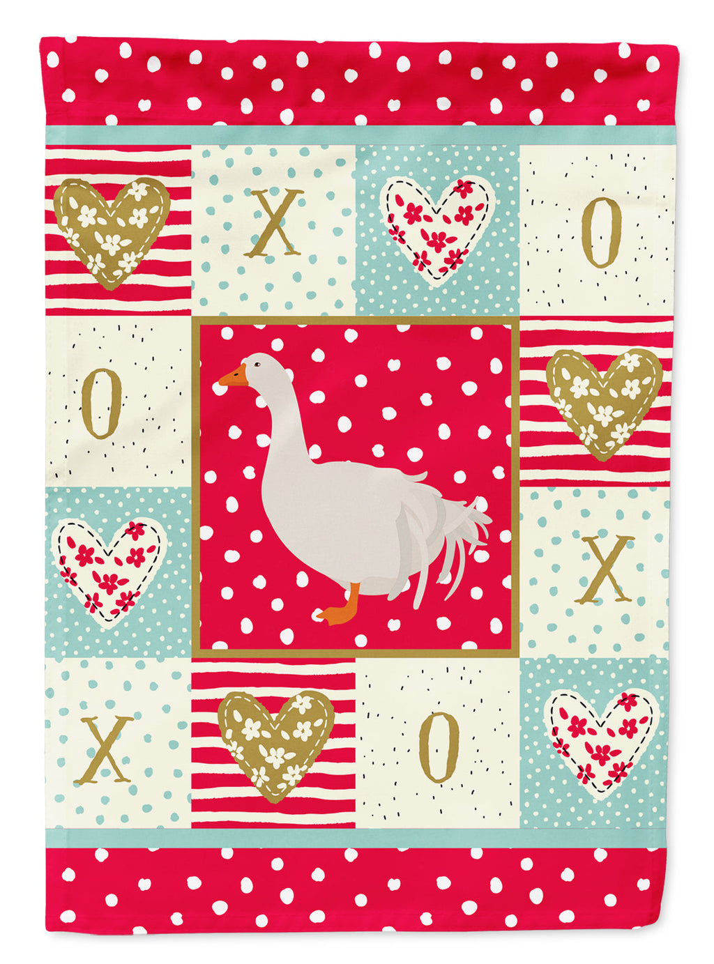 Sebastopol Goose Love House Flag 28x40 Porch Sleeve Pole Decorative Outside Yard Banner Artwork Wall Hanging, Polyester