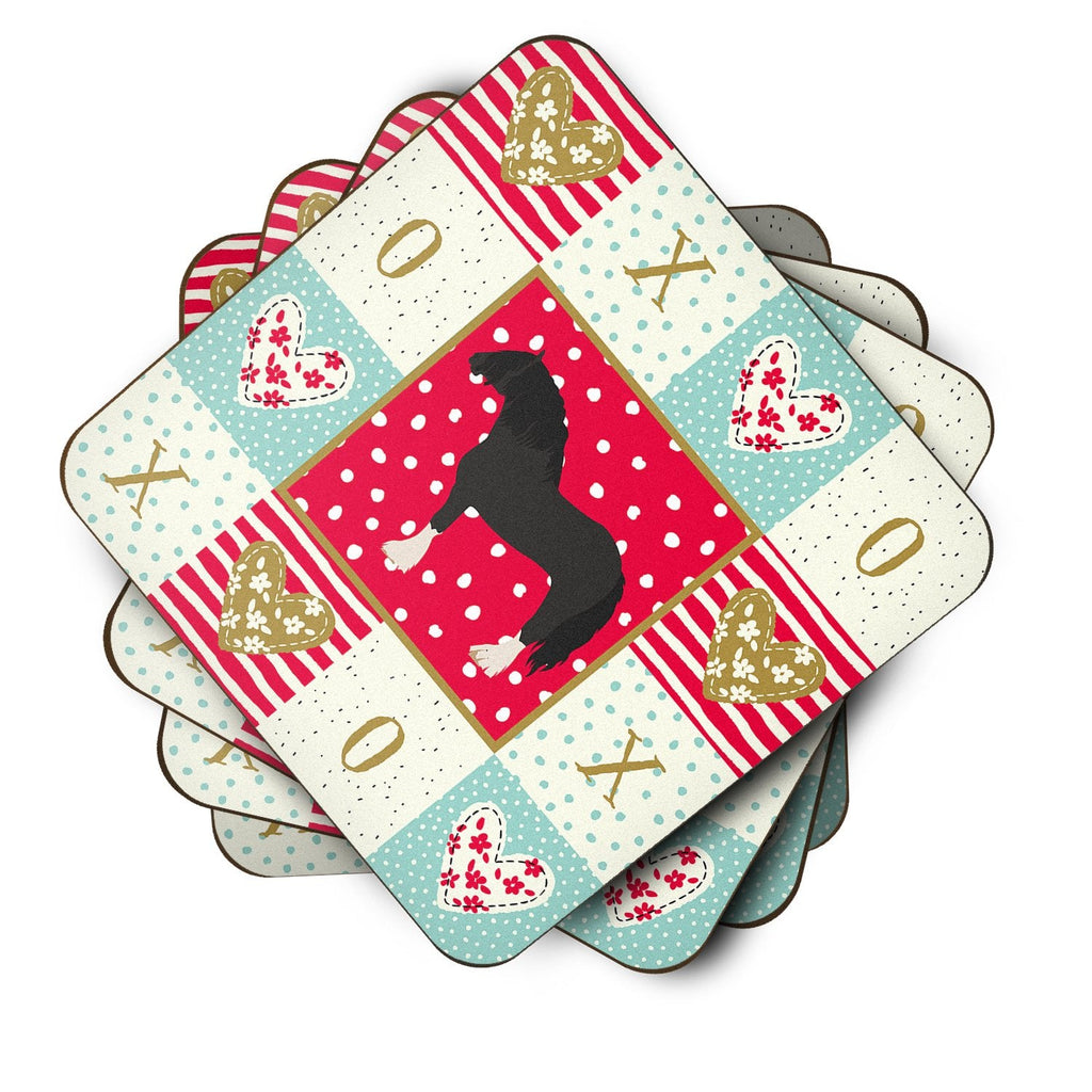 Pomeranian Rogener Goose Love Foam Coasters Set of 4 Cup Coasters for Indoor Outdoor, Tabletop Protection, Anti Slip, Mouse pad Material