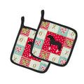 Pomeranian Rogener Goose Love Pot Holder Set of 2 Heat Resistant Quilted Hot Pads 7.5 x 7.5 Inch, Insulated Kitchen Trivets for Cooking & Baking