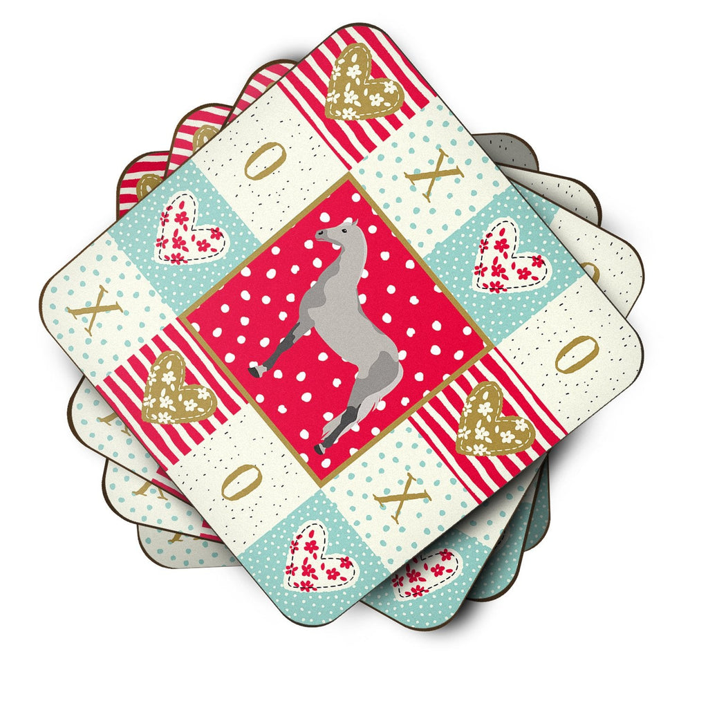 Orlov Trotter Horse Love Foam Coasters Set of 4 Cup Coasters for Indoor Outdoor, Tabletop Protection, Anti Slip, Mouse pad Material