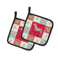 Orlov Trotter Horse Love Pot Holder Set of 2 Heat Resistant Quilted Hot Pads 7.5 x 7.5 Inch, Insulated Kitchen Trivets for Cooking & Baking