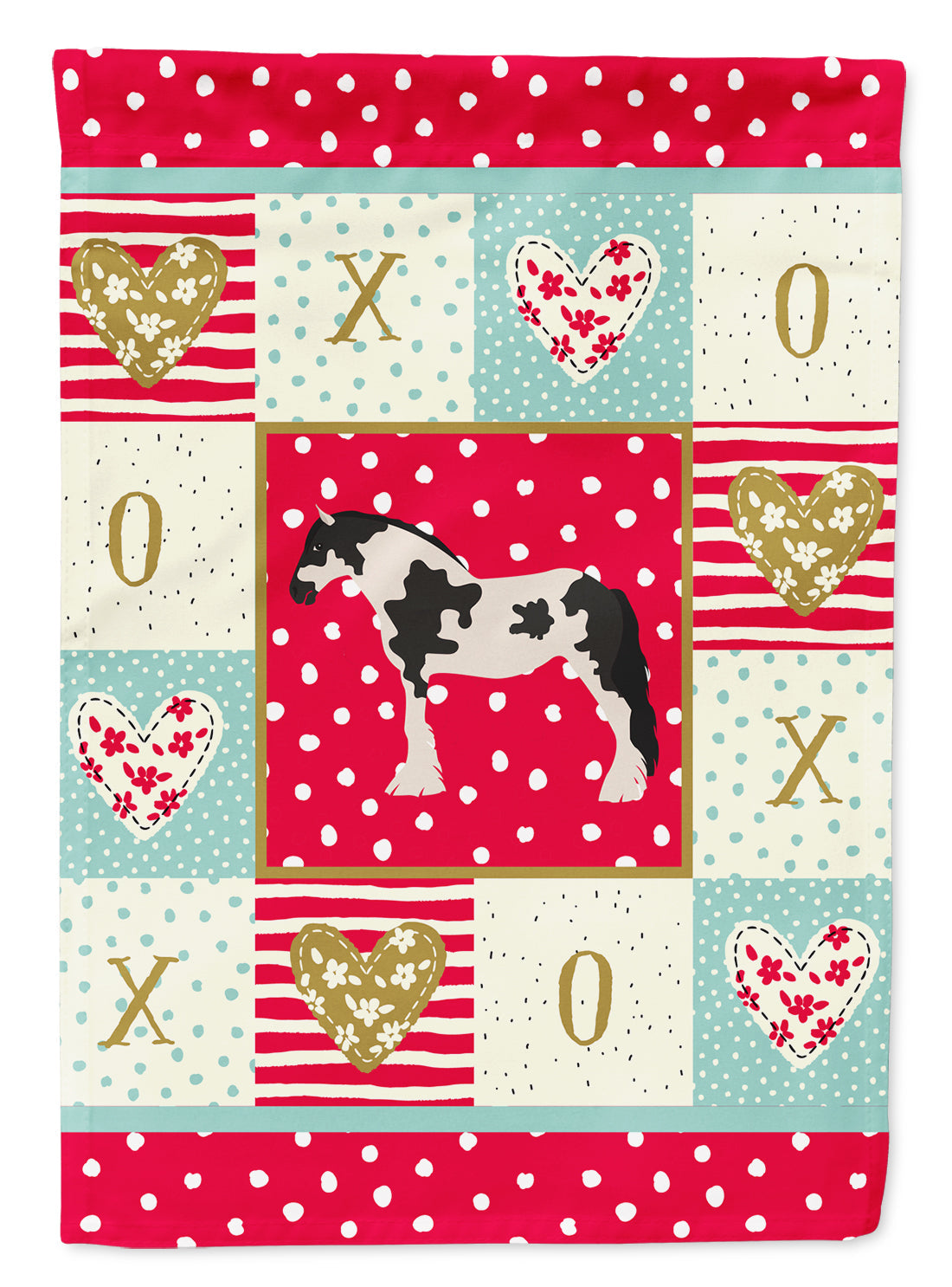 Cyldesdale Horse Love House Flag 28x40 Porch Sleeve Pole Decorative Outside Yard Banner Artwork Wall Hanging, Polyester