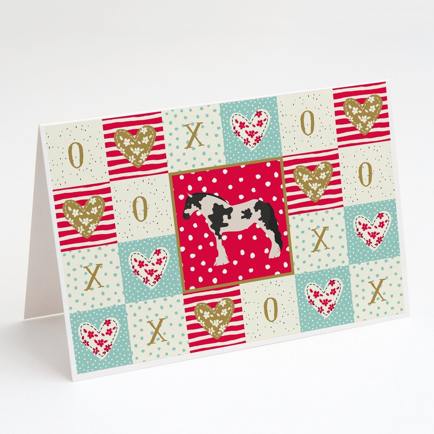 Cyldesdale Horse Love Greeting Cards Pack of 8 Blank Cards with Envelopes Whimsical A7 Size 5x7