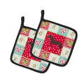 English Thoroughbred Horse Love Pot Holder Set of 2 Heat Resistant Quilted Hot Pads 7.5 x 7.5 Inch, Insulated Kitchen Trivets for Cooking & Baking
