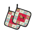 Shetland Pony Horse Love Pot Holder Set of 2 Heat Resistant Quilted Hot Pads 7.5 x 7.5 Inch, Insulated Kitchen Trivets for Cooking & Baking
