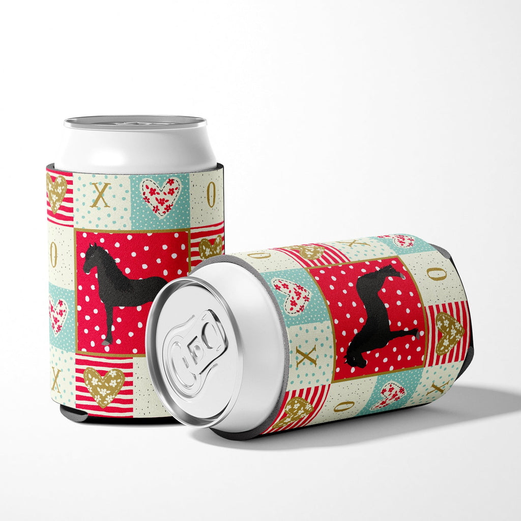 Friesian Horse Love Can or Bottle Hugger Cooler Sleeve for Standard 12 oz Cans, Insulated Foam Beer & Soda Can Hugger Reusable