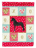 Friesian Horse Love House Flag 28x40 Porch Sleeve Pole Decorative Outside Yard Banner Artwork Wall Hanging, Polyester