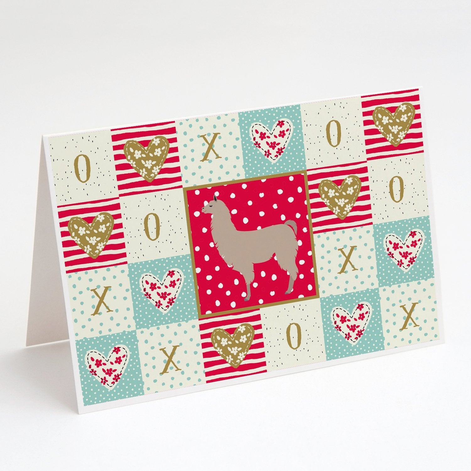 Llama Love Greeting Cards Pack of 8 Blank Cards with Envelopes Whimsical A7 Size 5x7