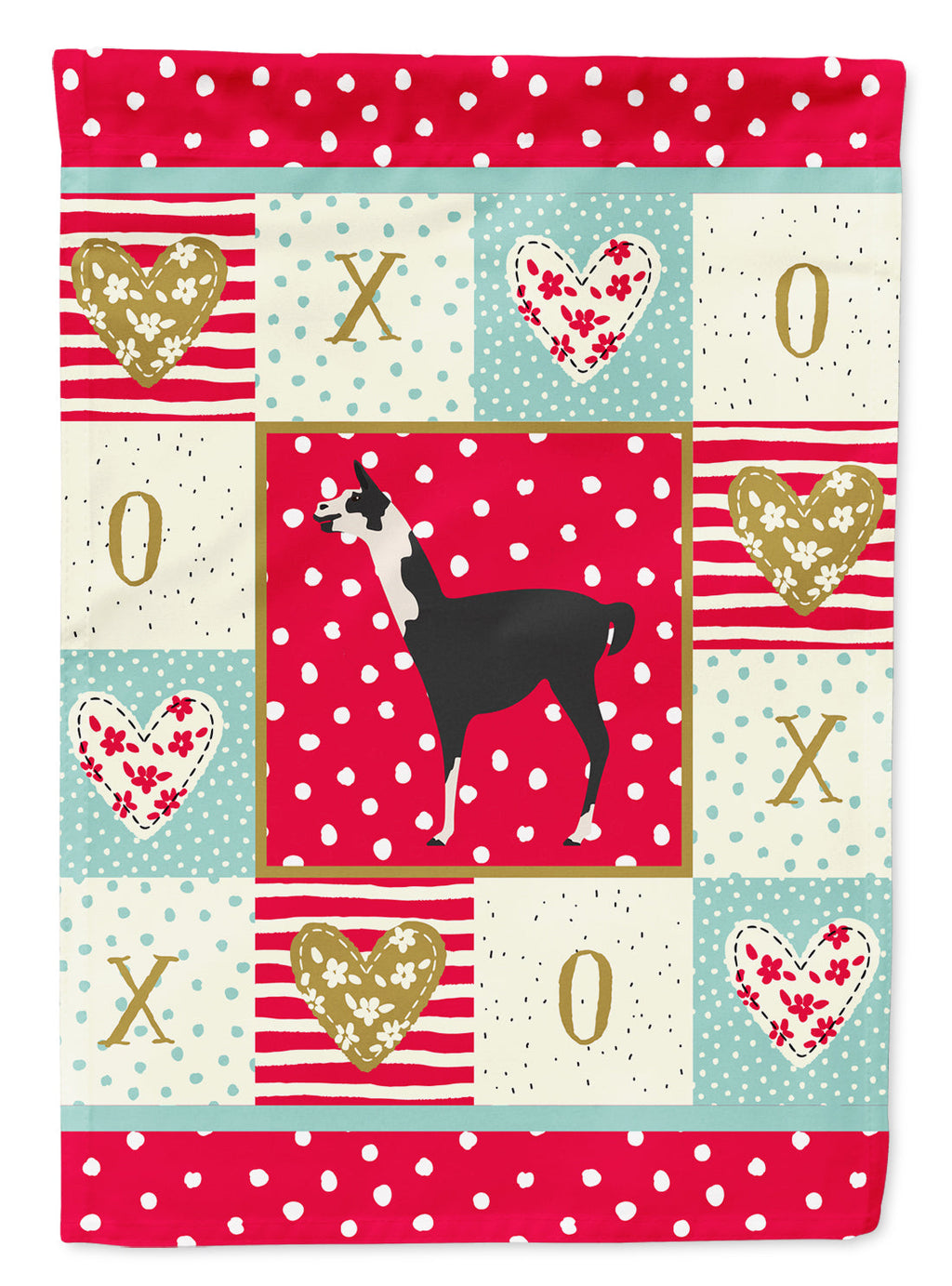 Llama Q' Ara Love House Flag 28x40 Porch Sleeve Pole Decorative Outside Yard Banner Artwork Wall Hanging, Polyester