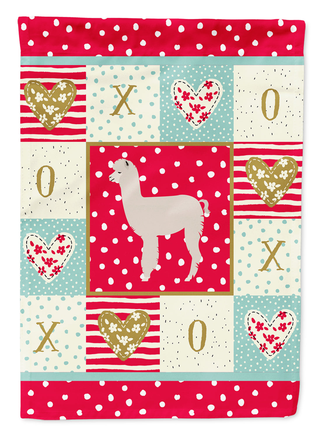 Alpaca Love House Flag 28x40 Porch Sleeve Pole Decorative Outside Yard Banner Artwork Wall Hanging, Polyester