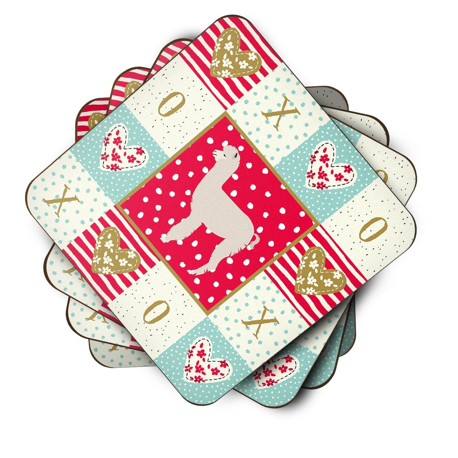 Alpaca Love Foam Coasters Set of 4 Cup Coasters for Indoor Outdoor, Tabletop Protection, Anti Slip, Mouse pad Material