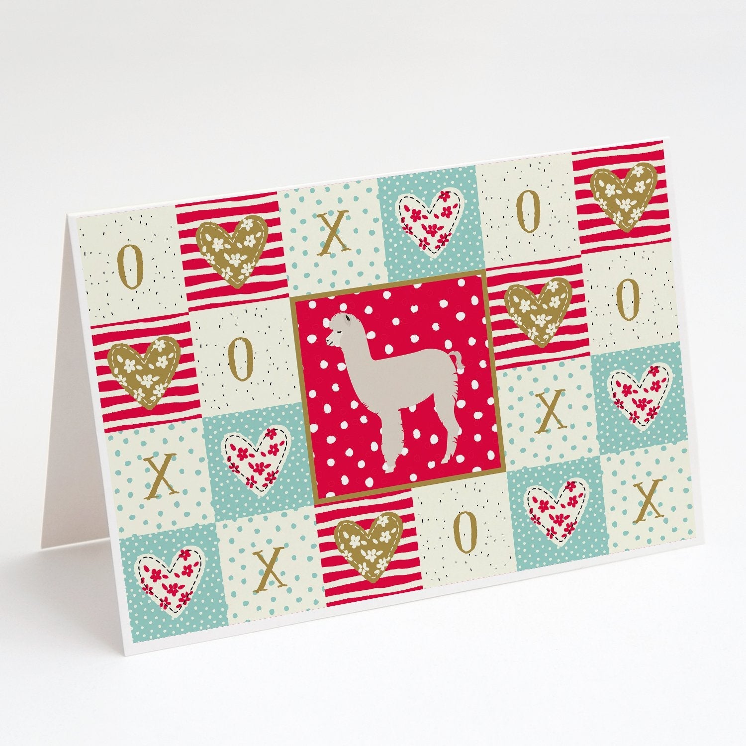 Alpaca Love Greeting Cards Pack of 8 Blank Cards with Envelopes Whimsical A7 Size 5x7