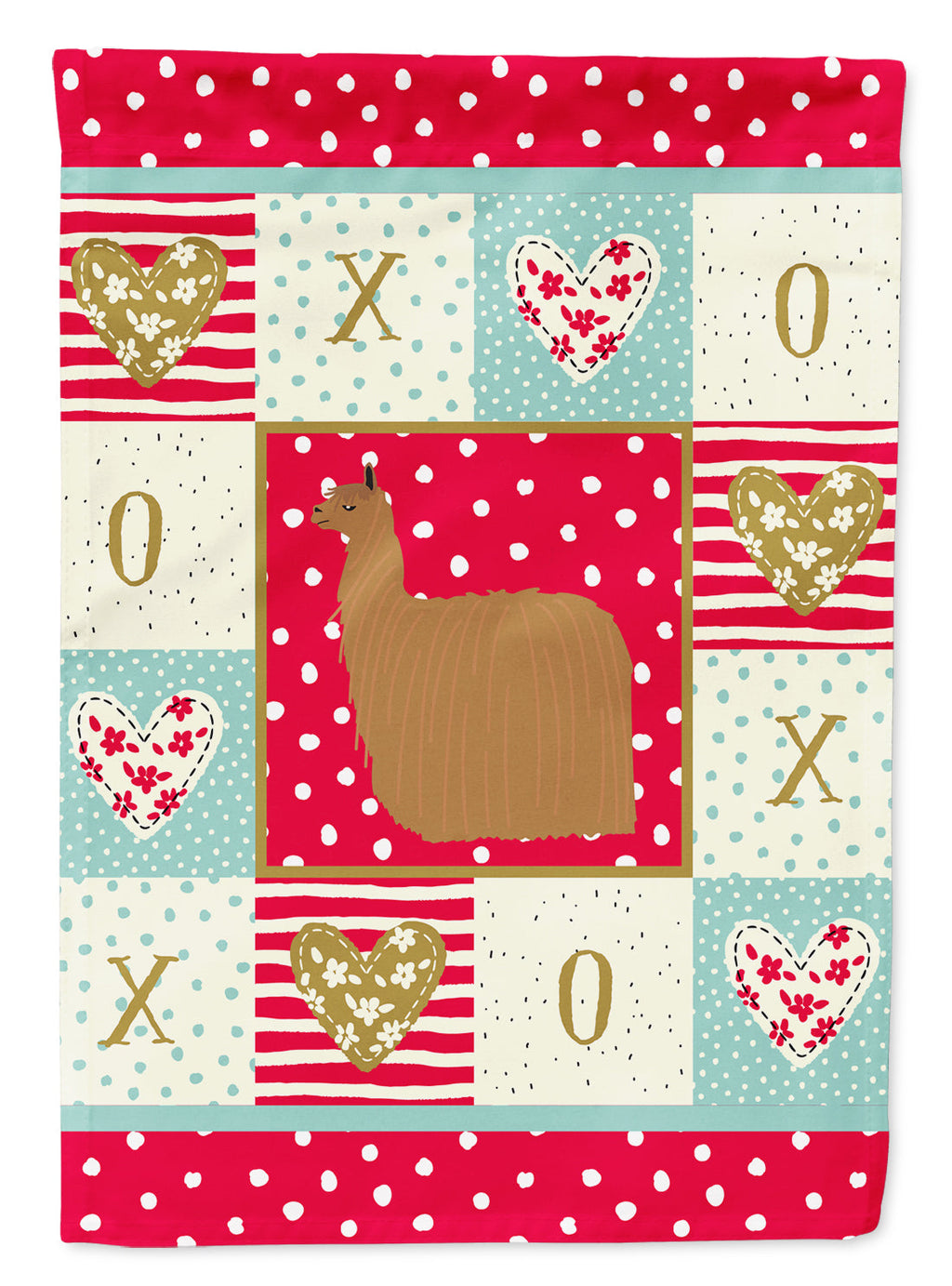 Alpaca Suri Love House Flag 28x40 Porch Sleeve Pole Decorative Outside Yard Banner Artwork Wall Hanging, Polyester