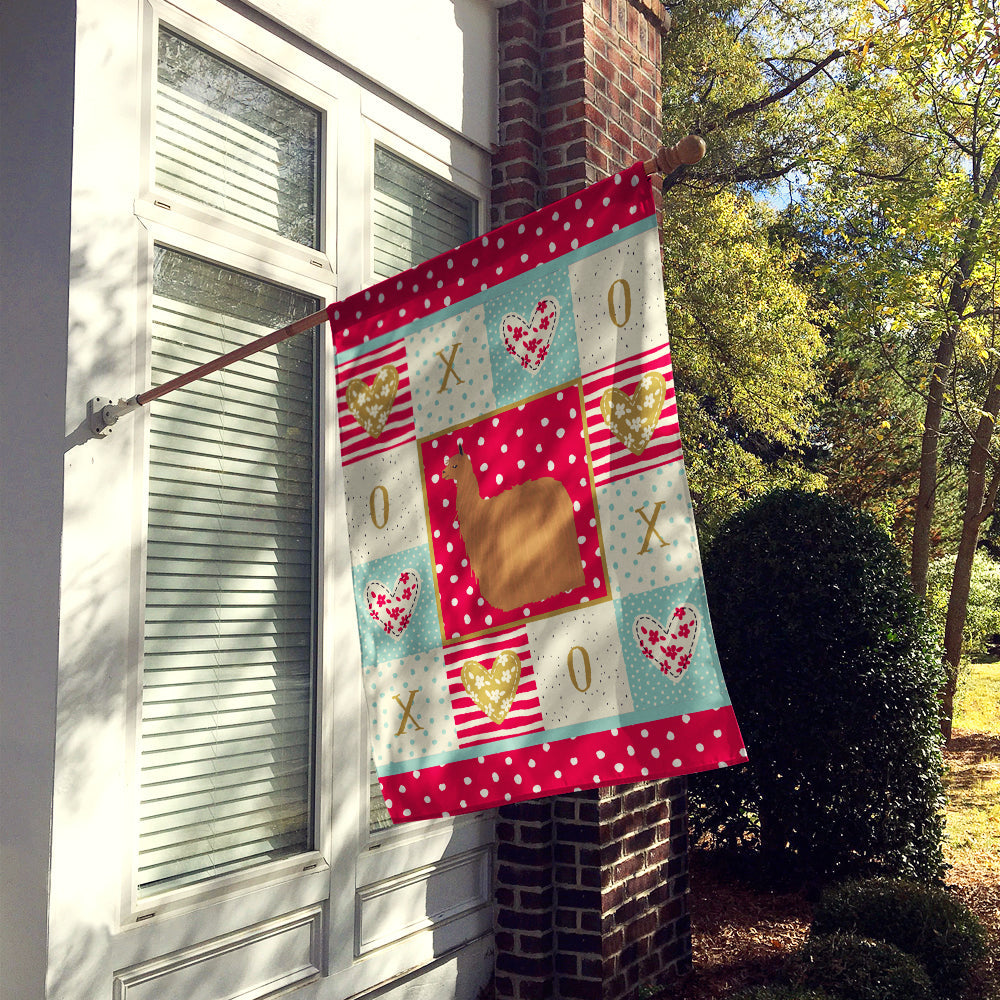 Alpaca Suri Love House Flag 28x40 Porch Sleeve Pole Decorative Outside Yard Banner Artwork Wall Hanging, Polyester