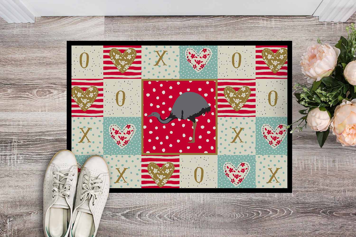 Rhea Love Doormat Indoor Outdoor 18H X 27W Front Door Mat Rugs for Entryway, Non Slip Washable