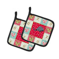 Rhea Love Pot Holder Set of 2 Heat Resistant Quilted Hot Pads 7.5 x 7.5 Inch, Insulated Kitchen Trivets for Cooking & Baking