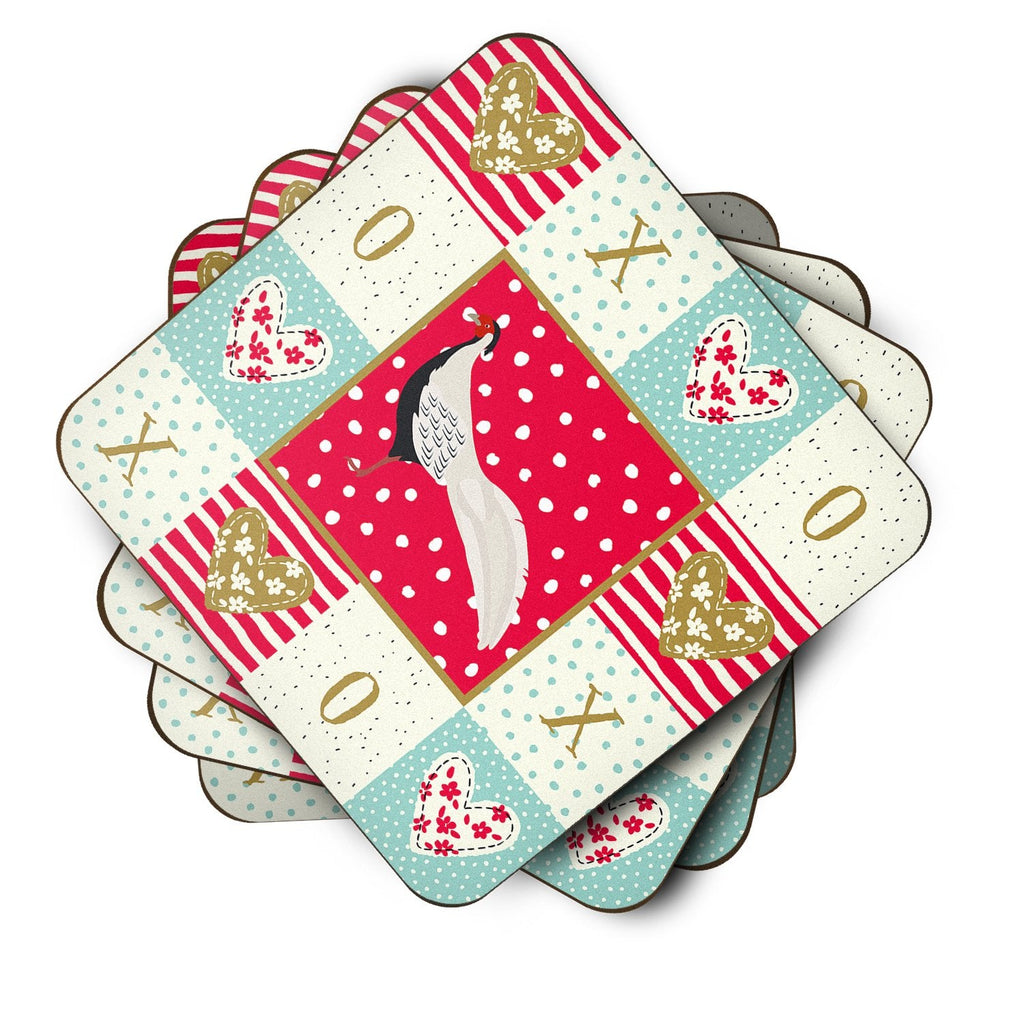 Silver Pheasant Love Foam Coasters Set of 4 Cup Coasters for Indoor Outdoor, Tabletop Protection, Anti Slip, Mouse pad Material