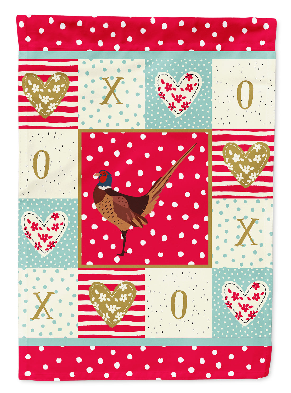 Ring-necked Common Pheasant Love House Flag 28x40 Porch Sleeve Pole Decorative Outside Yard Banner Artwork Wall Hanging, Polyester