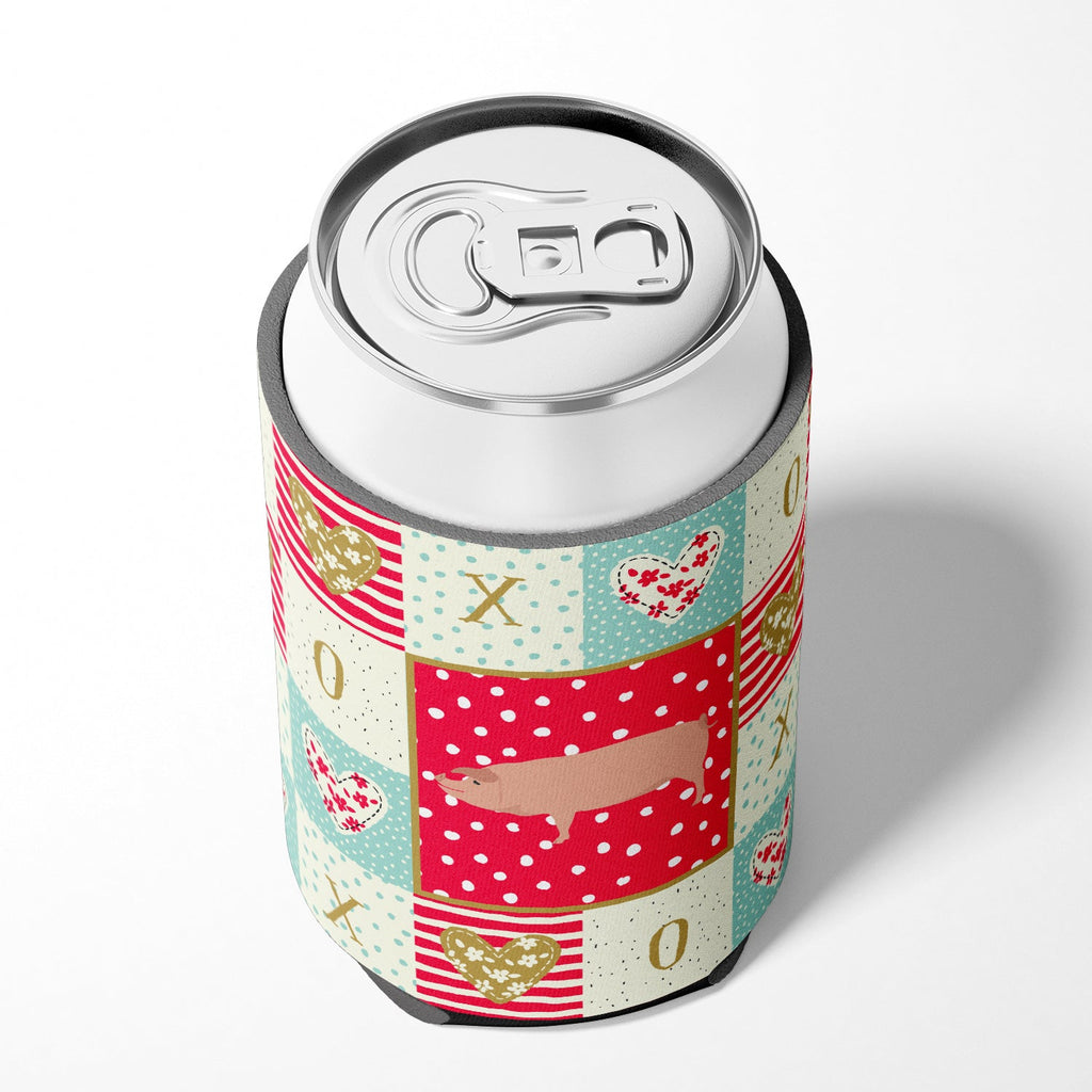 American Landrace Pig Love Can or Bottle Hugger Cooler Sleeve for Standard 12 oz Cans, Insulated Foam Beer & Soda Can Hugger Reusable