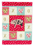 Mini Miniature Pig Love House Flag 28x40 Porch Sleeve Pole Decorative Outside Yard Banner Artwork Wall Hanging, Polyester