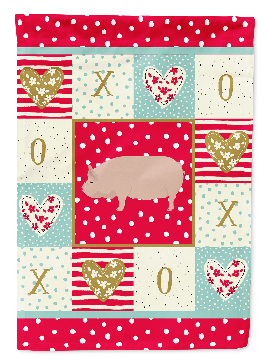 Welsh Pig Love House Flag 28x40 Porch Sleeve Pole Decorative Outside Yard Banner Artwork Wall Hanging, Polyester