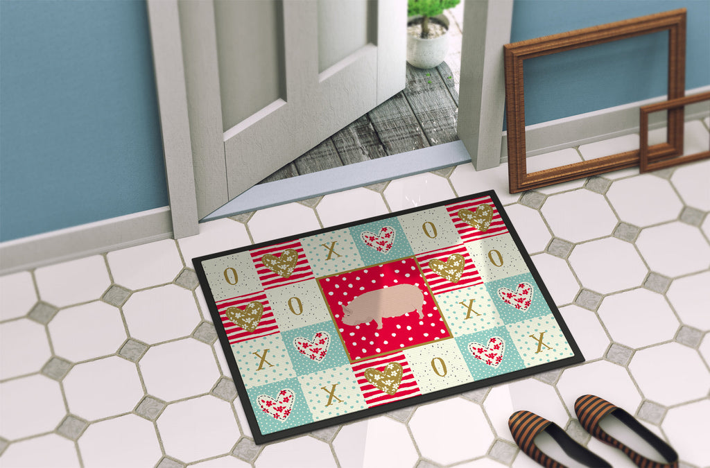 Welsh Pig Love Doormat Indoor Outdoor 18H X 27W Front Door Mat Rugs for Entryway, Non Slip Washable