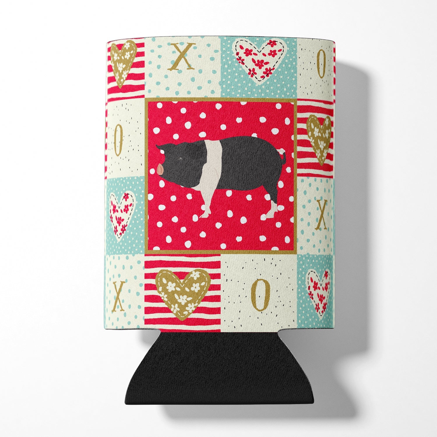 Hampshire Pig Love Can or Bottle Hugger Cooler Sleeve for Standard 12 oz Cans, Insulated Foam Beer & Soda Can Hugger Reusable