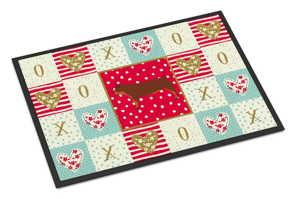 Duroc Pig Love Doormat Indoor Outdoor 18H X 27W Front Door Mat Rugs for Entryway, Non Slip Washable
