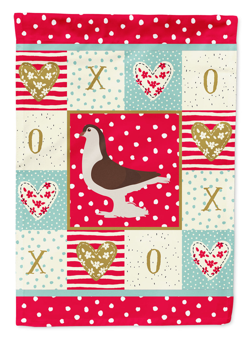 Large Pigeon Love House Flag 28x40 Porch Sleeve Pole Decorative Outside Yard Banner Artwork Wall Hanging, Polyester