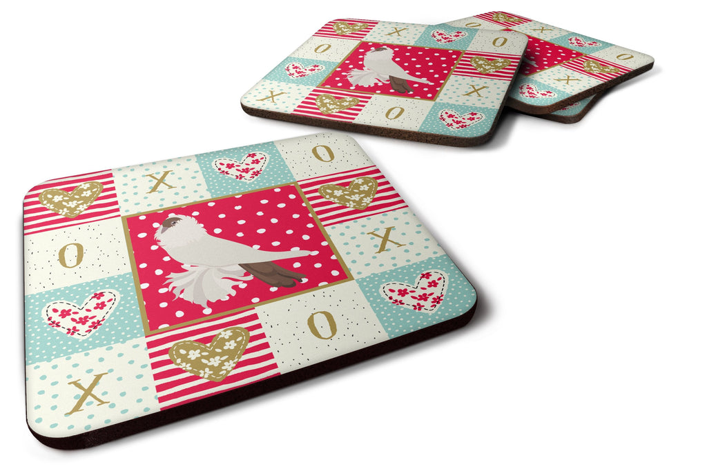 German Helmet Pigeon Love Foam Coasters Set of 4 Cup Coasters for Indoor Outdoor, Tabletop Protection, Anti Slip, Mouse pad Material