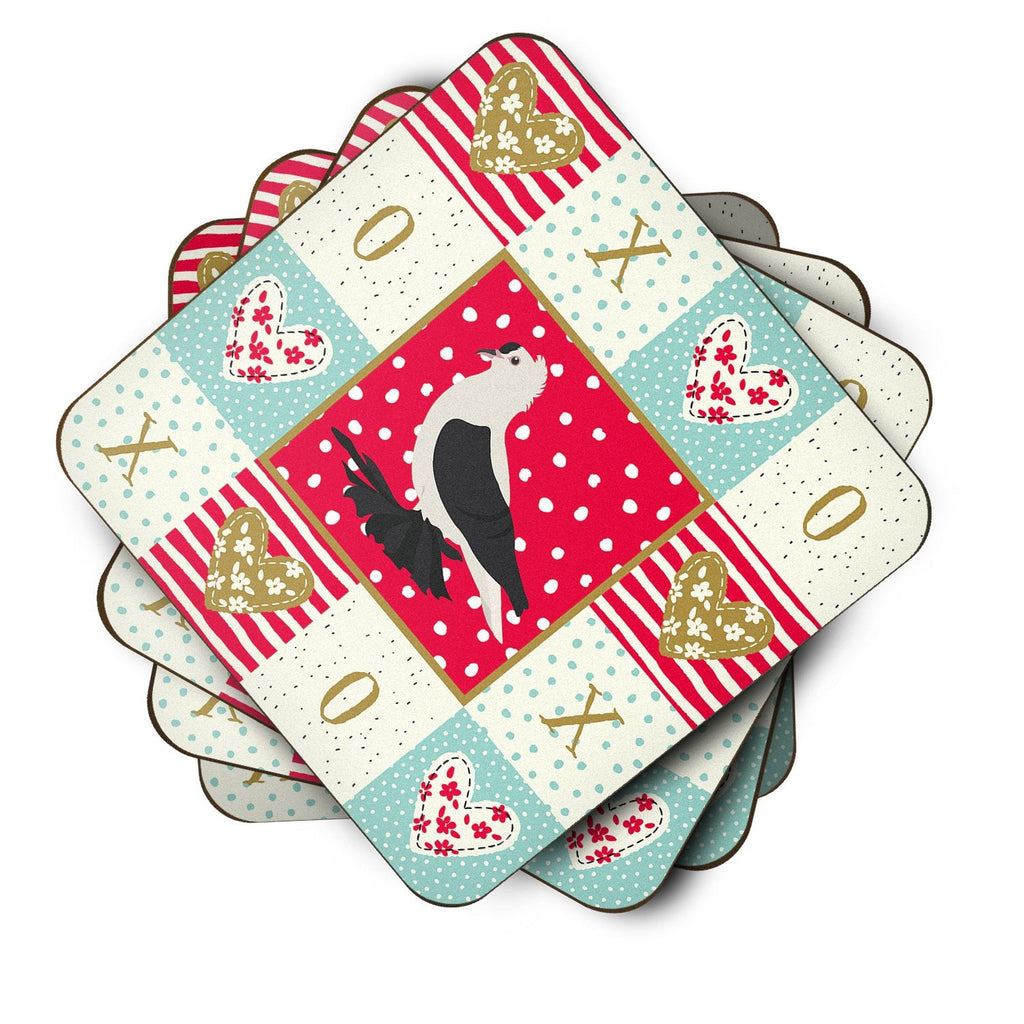 Saxon Fairy Swallow Pigeon Love Foam Coasters Set of 4 Cup Coasters for Indoor Outdoor, Tabletop Protection, Anti Slip, Mouse pad Material