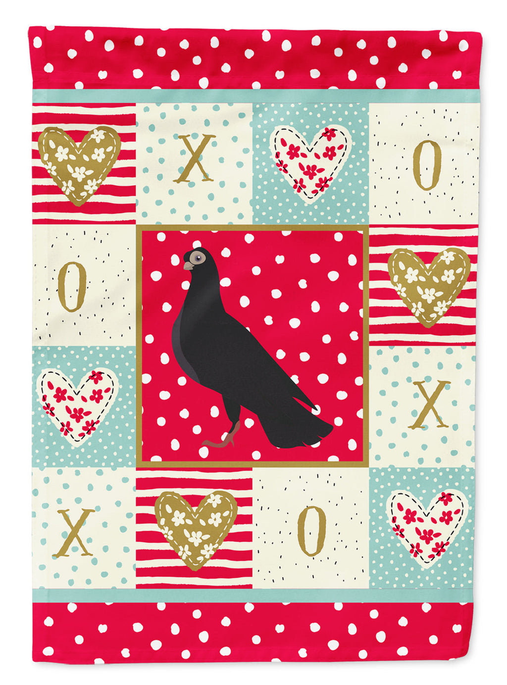 Budapest Highflyer Pigeon Love House Flag 28x40 Porch Sleeve Pole Decorative Outside Yard Banner Artwork Wall Hanging, Polyester