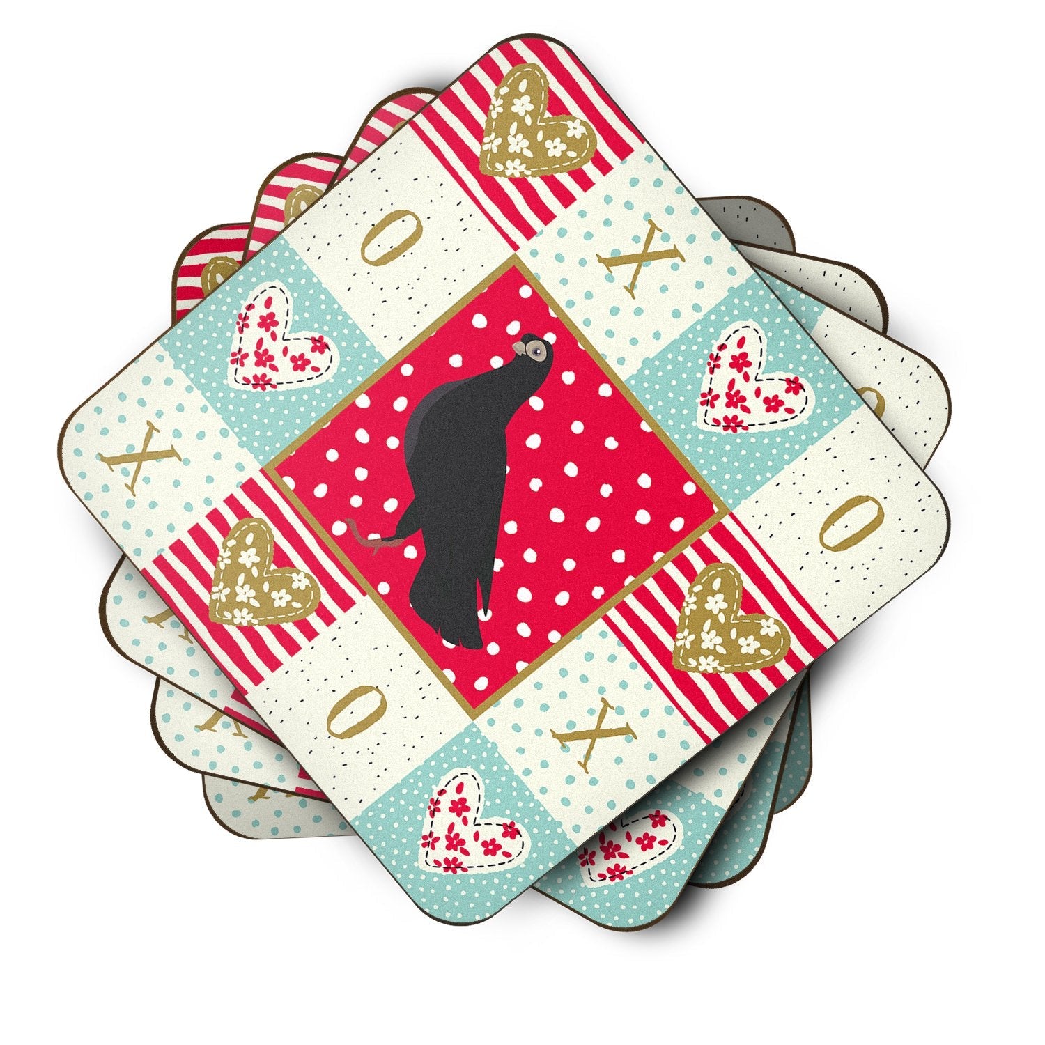 Budapest Highflyer Pigeon Love Foam Coasters Set of 4 Cup Coasters for Indoor Outdoor, Tabletop Protection, Anti Slip, Mouse pad Material
