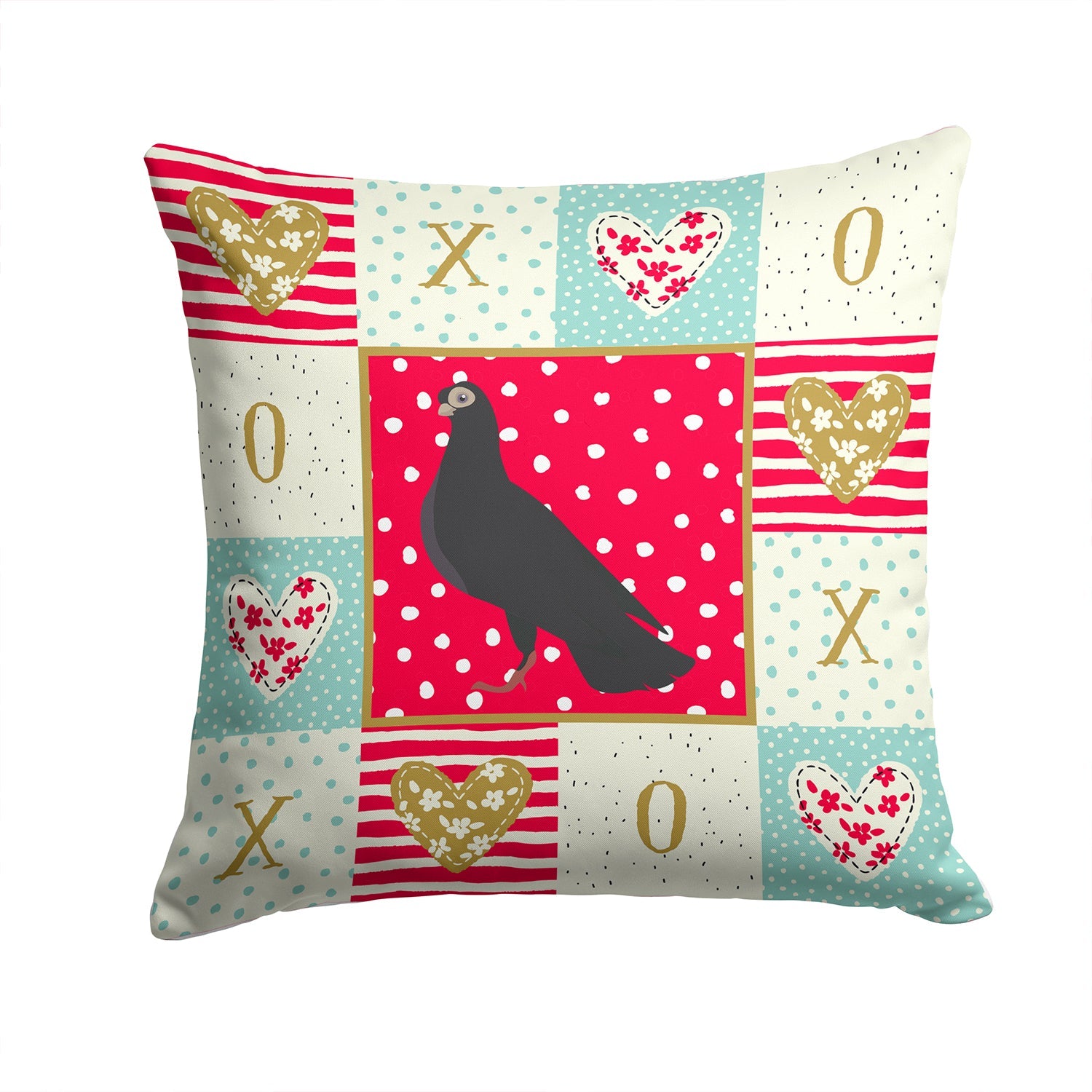 Budapest Highflyer Pigeon Love Decorative Throw Pillow 14x14 Indoor Outdoor Accent Cushion, Fabric Cover with Insert for Sofa, Bed, Porch & Living Room
