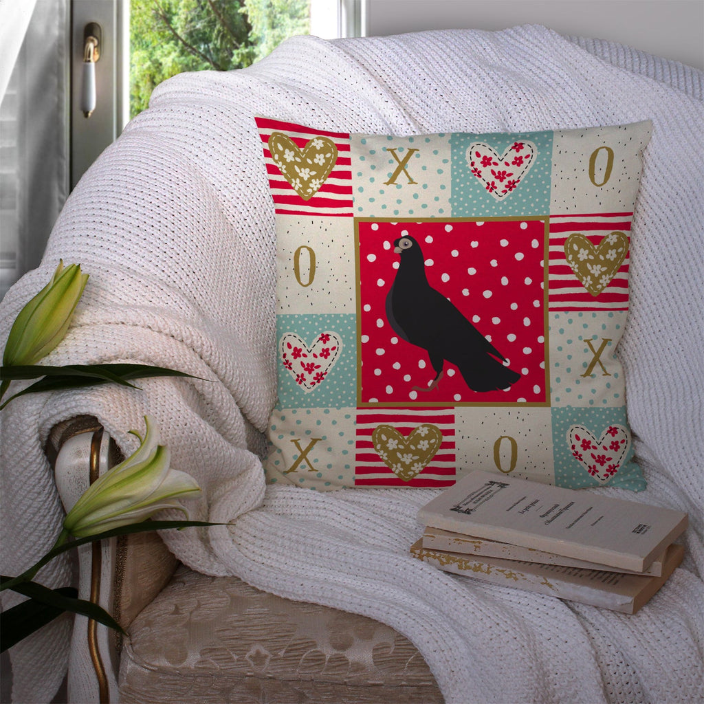 Budapest Highflyer Pigeon Love Decorative Throw Pillow 14x14 Indoor Outdoor Accent Cushion, Fabric Cover with Insert for Sofa, Bed, Porch & Living Room