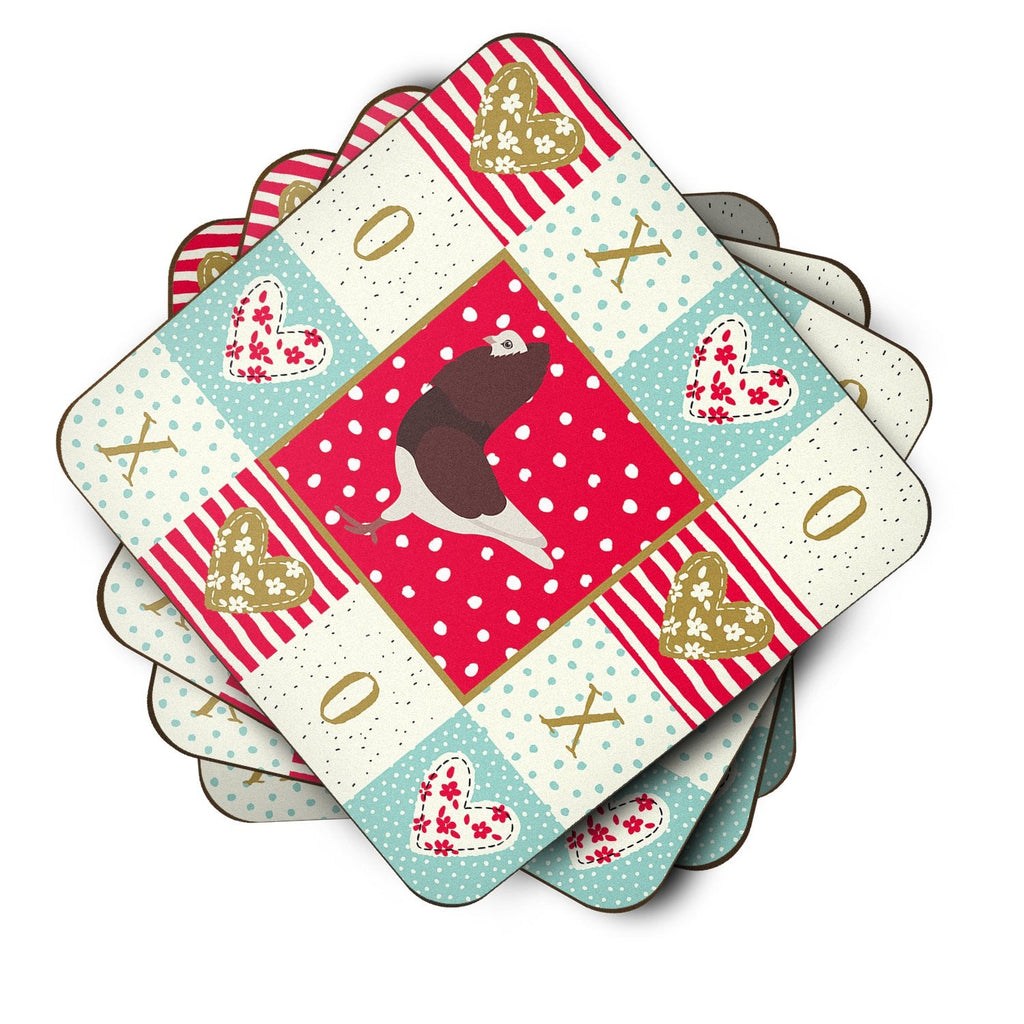 Capuchin Red Pigeon Love Foam Coasters Set of 4 Cup Coasters for Indoor Outdoor, Tabletop Protection, Anti Slip, Mouse pad Material
