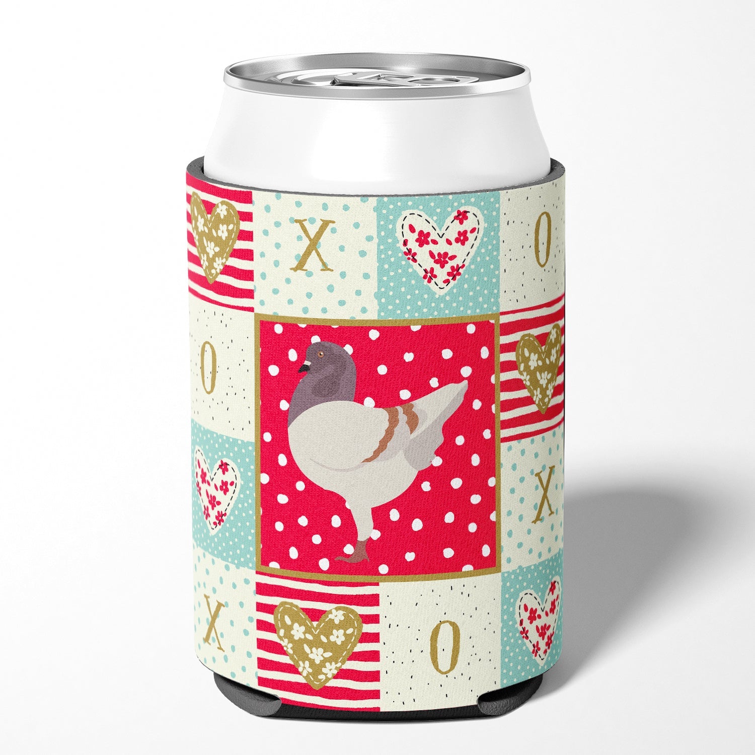 German Modena Pigeon Love Can or Bottle Hugger Cooler Sleeve for Standard 12 oz Cans, Insulated Foam Beer & Soda Can Hugger Reusable