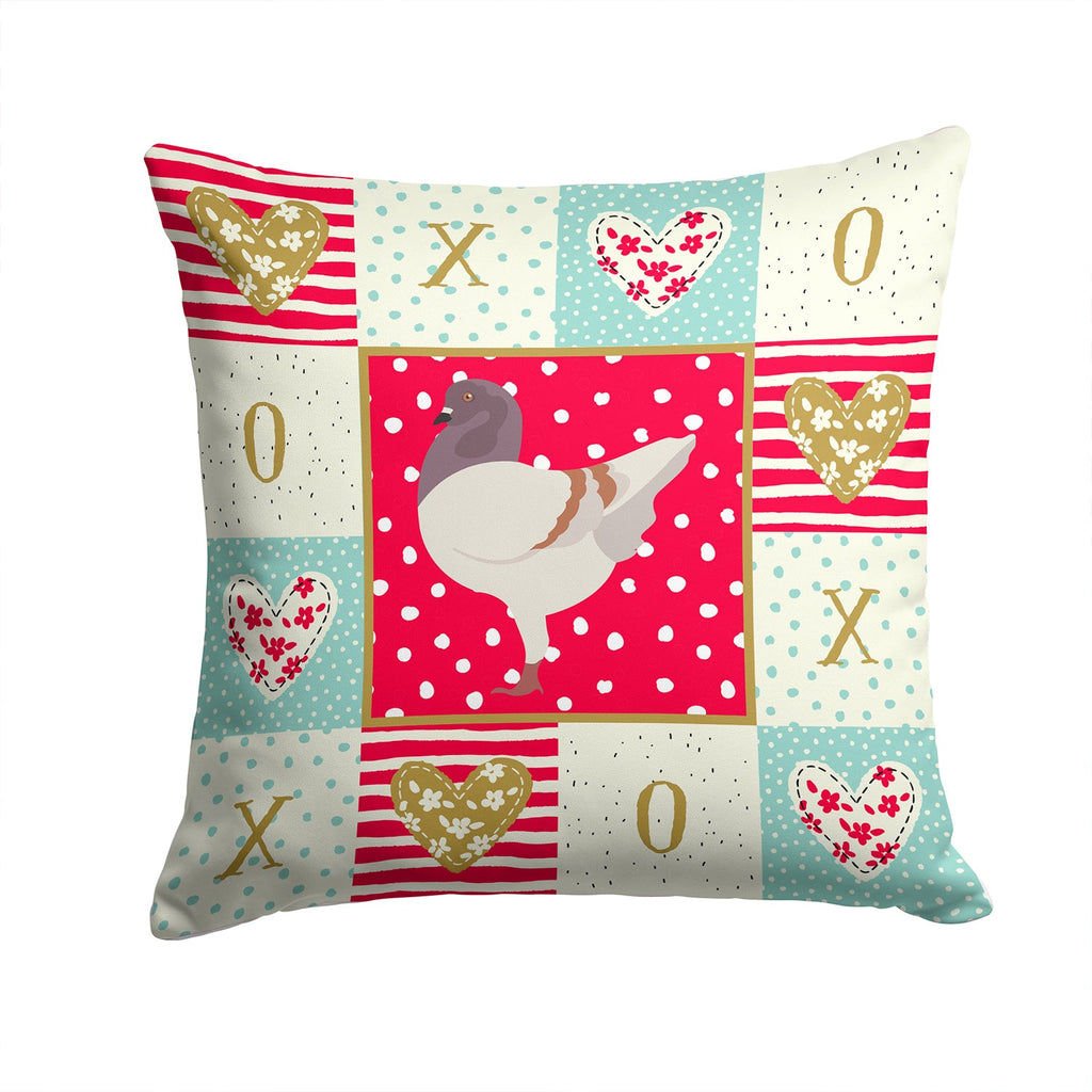 German Modena Pigeon Love Decorative Throw Pillow 14x14 Indoor Outdoor Accent Cushion, Fabric Cover with Insert for Sofa, Bed, Porch & Living Room
