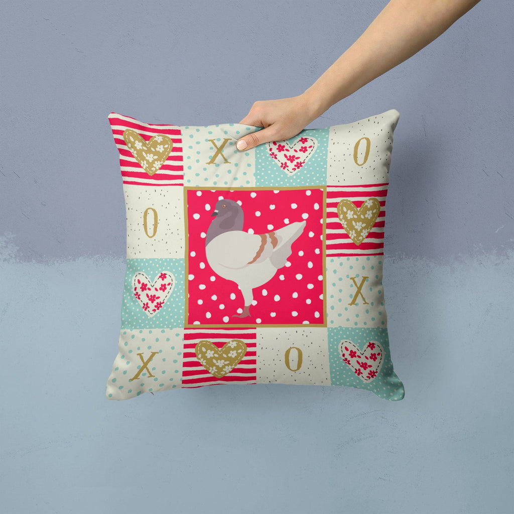 German Modena Pigeon Love Decorative Throw Pillow 14x14 Indoor Outdoor Accent Cushion, Fabric Cover with Insert for Sofa, Bed, Porch & Living Room
