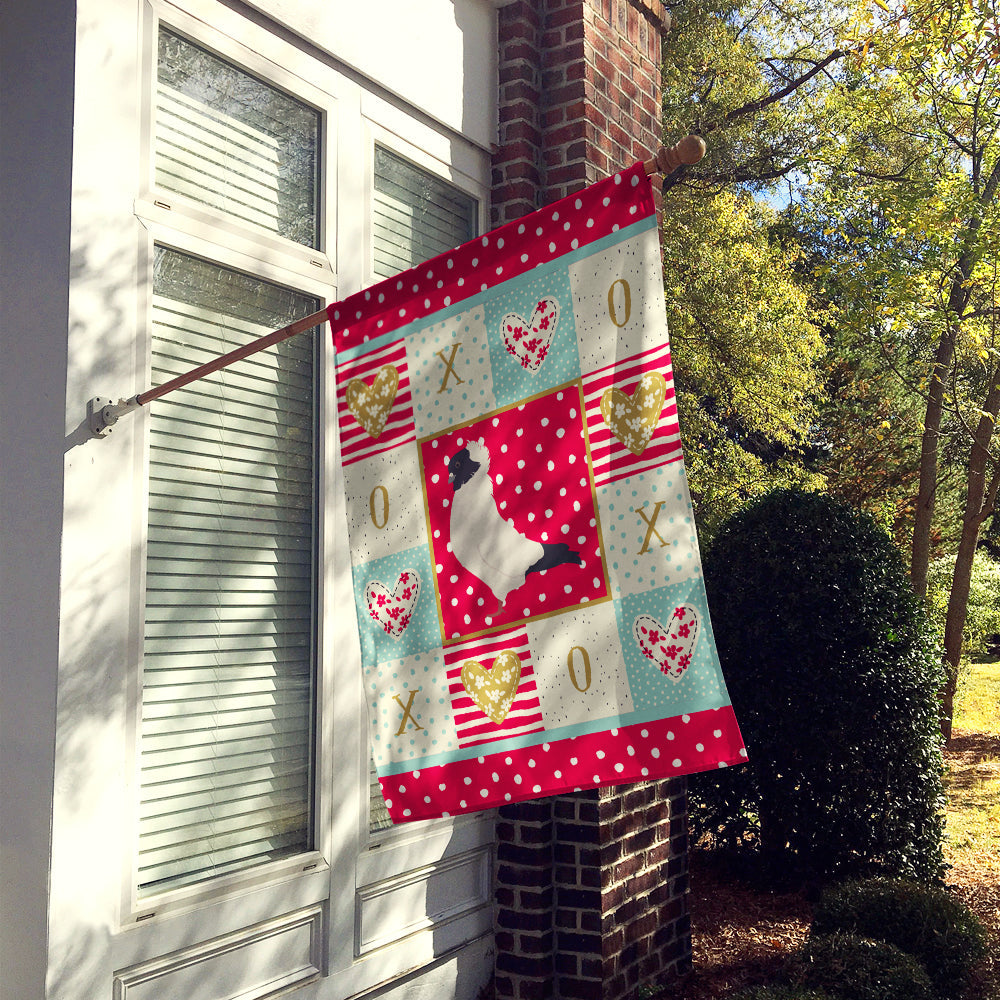 Nun Pigeon Love House Flag 28x40 Porch Sleeve Pole Decorative Outside Yard Banner Artwork Wall Hanging, Polyester
