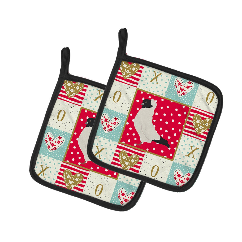 Nun Pigeon Love Pot Holder Set of 2 Heat Resistant Quilted Hot Pads 7.5 x 7.5 Inch, Insulated Kitchen Trivets for Cooking & Baking