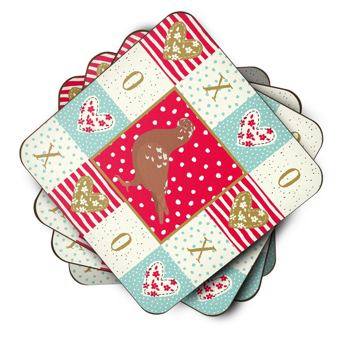 African Owl Pigeon Love Foam Coasters Set of 4 Cup Coasters for Indoor Outdoor, Tabletop Protection, Anti Slip, Mouse pad Material
